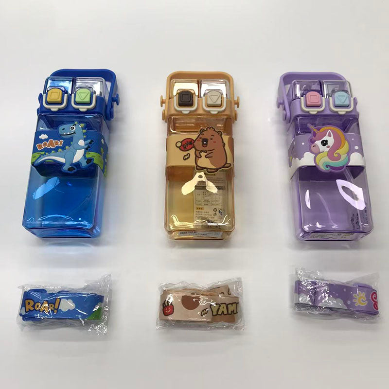 Double lid, double drink cartoon water cup