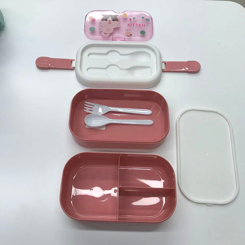 Cartoon double-layer lunch box