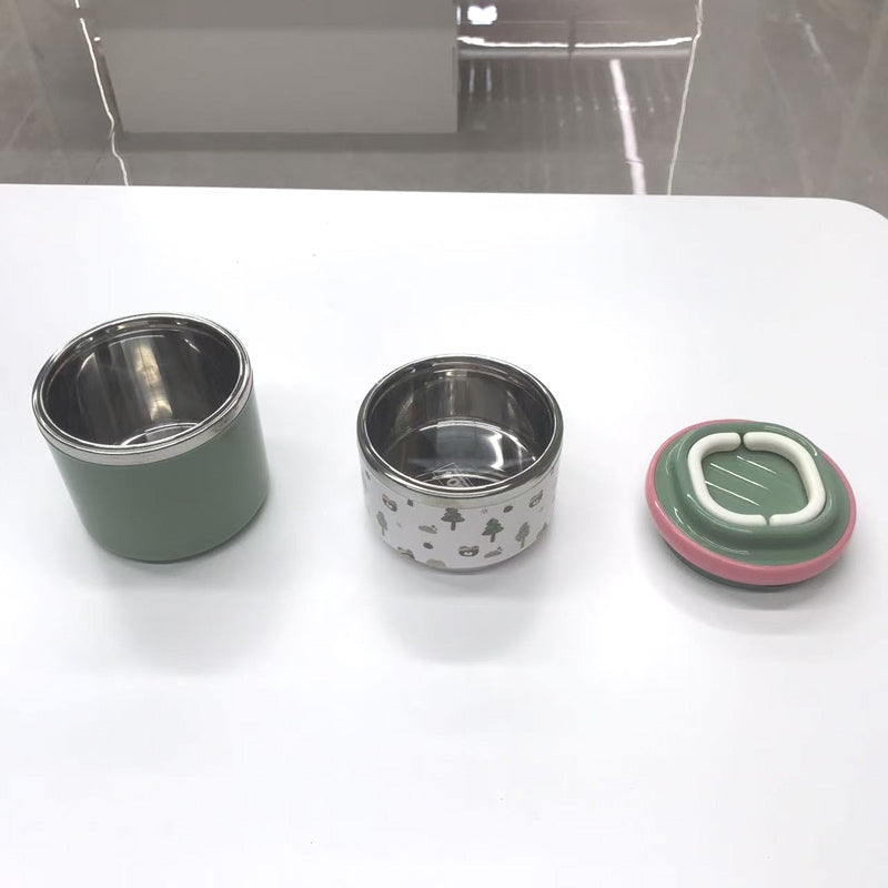 Small Bear Forest Pattern Layered Bento Box