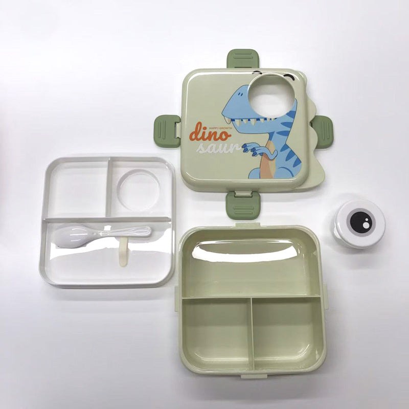 Cartoon dinosaur partitioned bento box