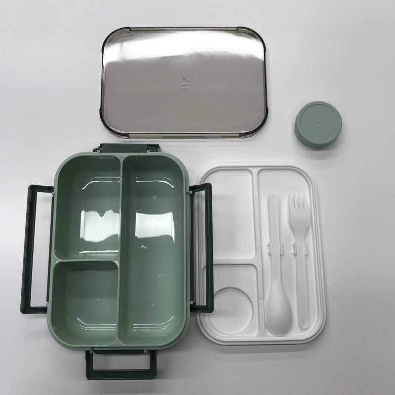 Minimally designed lunch box with cutlery (wholesale)