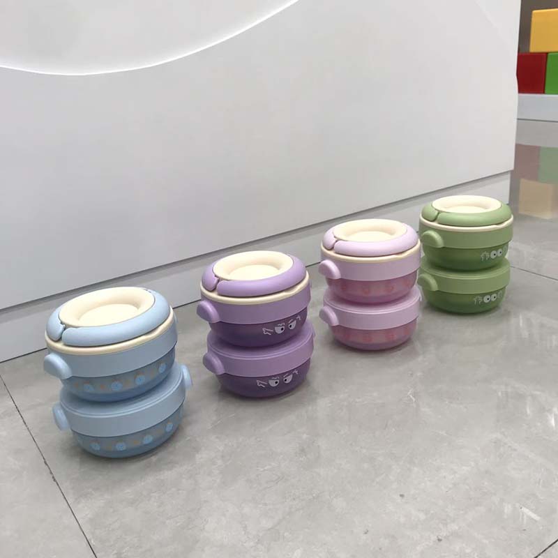 Double layered stainless steel portable lunch box