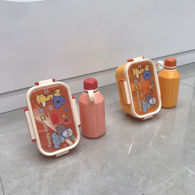 Cartoon Animal Lunch Box Water Bottle Set