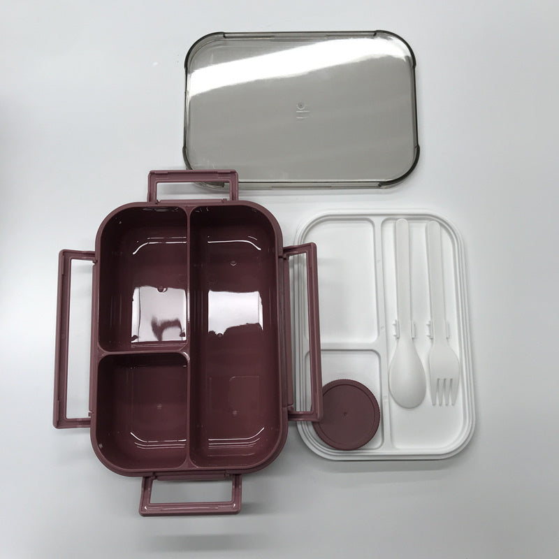 Minimally designed lunch box with cutlery (wholesale)