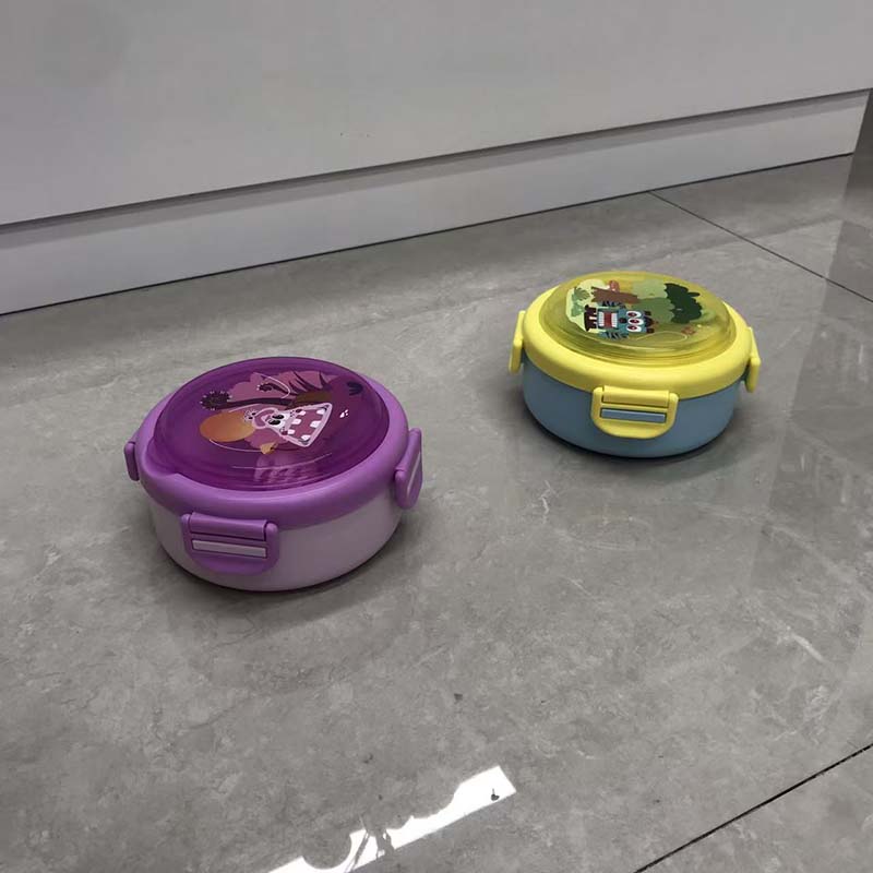 Cartoon patterned stainless steel double-layer lunch box