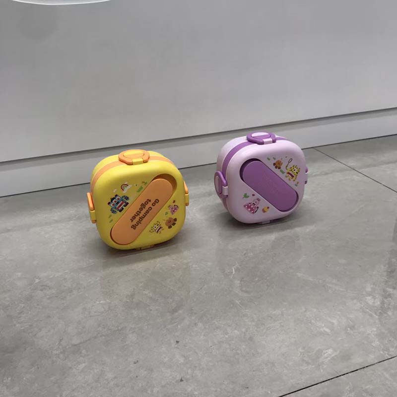 Cartoon portable double-layer lunch box