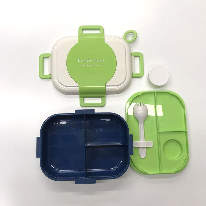 Three compartment partitioned bento box